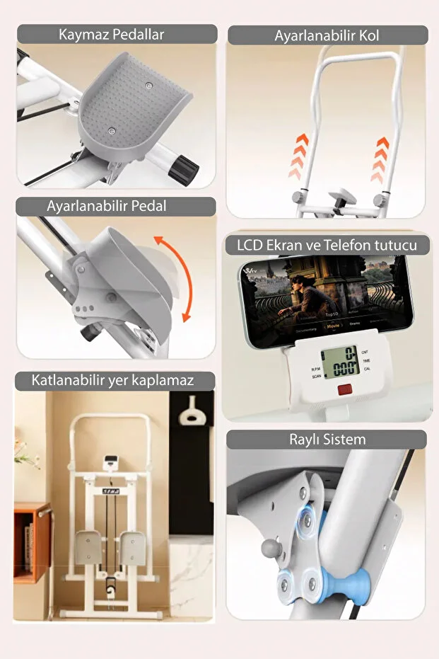 Katlanabilir Dikey Tırmanma Egzersiz Aleti - Merdiven Tırmanma Kondisyon Aleti